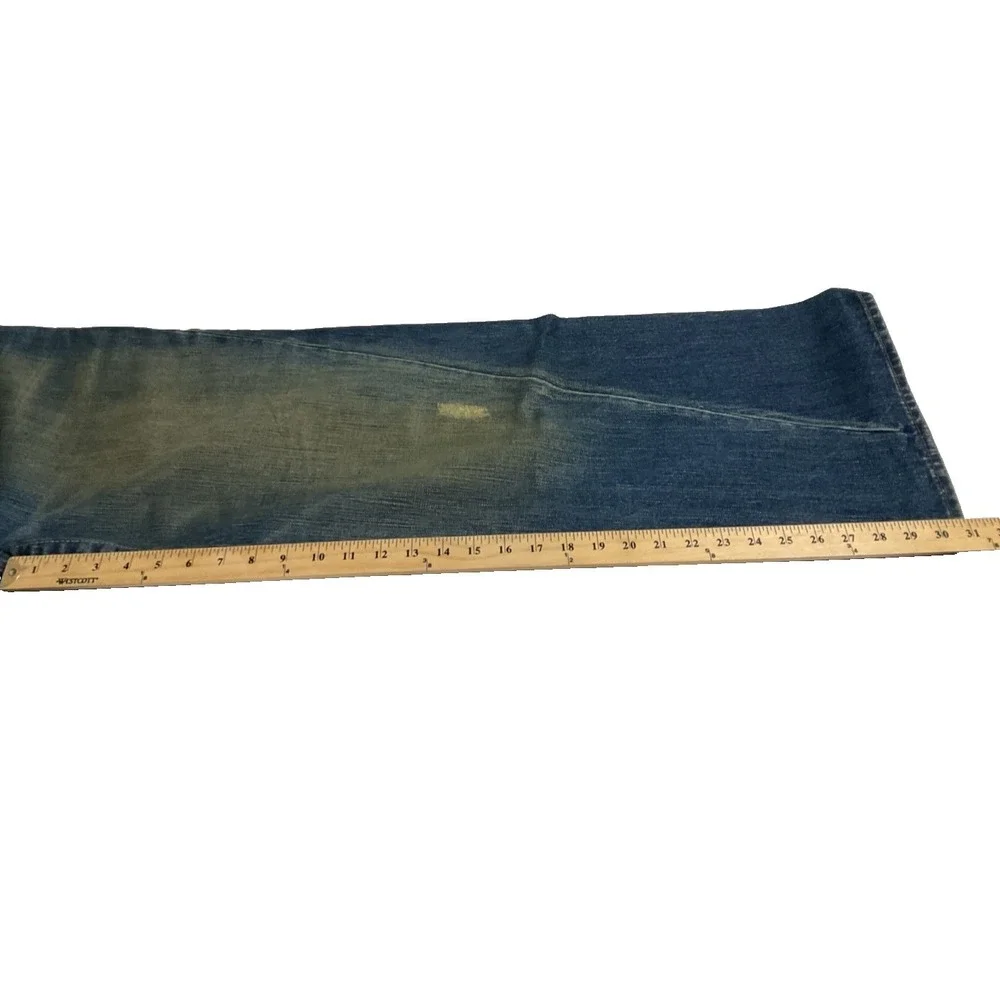 True Religion Flare Twisted Buddha Graphic embroidered‎ pocket USA Y2K